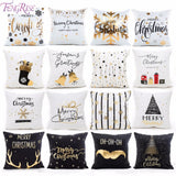 FENGRISE 45x45cm Cotton Linen Merry Christmas Cover