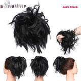 S-noilite 7 Inch Messy Bun Tousled hairpiece Elastic Band Chignon hair