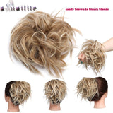 S-noilite 7 Inch Messy Bun Tousled hairpiece Elastic Band Chignon hair