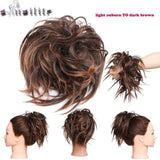 S-noilite 7 Inch Messy Bun Tousled hairpiece Elastic Band Chignon hair