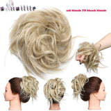 S-noilite 7 Inch Messy Bun Tousled hairpiece Elastic Band Chignon hair