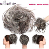 S-noilite 7 Inch Messy Bun Tousled hairpiece Elastic Band Chignon hair