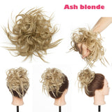 S-noilite 7 Inch Messy Bun Tousled hairpiece Elastic Band Chignon hair