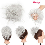 S-noilite 7 Inch Messy Bun Tousled hairpiece Elastic Band Chignon hair