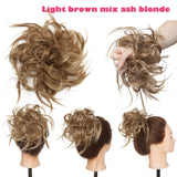 S-noilite 7 Inch Messy Bun Tousled hairpiece Elastic Band Chignon hair