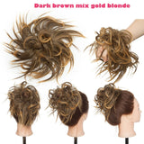 S-noilite 7 Inch Messy Bun Tousled hairpiece Elastic Band Chignon hair