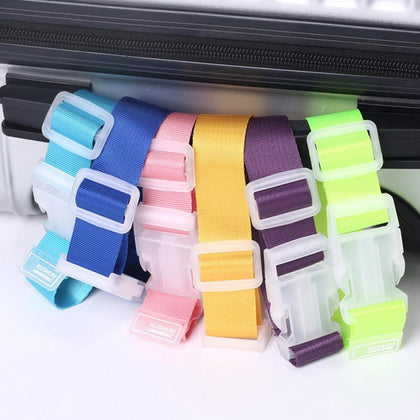 2 pcs Adjustable Travel Suitcase Bag Luggage Straps Buckle Baggage Tie Down Belt Lock Hooks