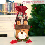 Xmas Wine Bottle Gift Bags Snowman Santa Claus Christmas Decoration Sequins Red