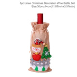 Xmas Wine Bottle Gift Bags Snowman Santa Claus Christmas Decoration Sequins Red