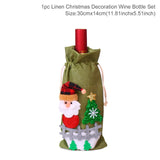 Xmas Wine Bottle Gift Bags Snowman Santa Claus Christmas Decoration Sequins Red