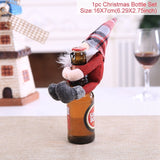 Xmas Wine Bottle Gift Bags Snowman Santa Claus Christmas Decoration Sequins Red