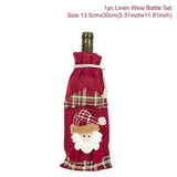 Xmas Wine Bottle Gift Bags Snowman Santa Claus Christmas Decoration Sequins Red