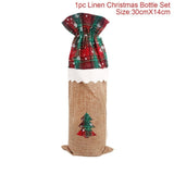 Xmas Wine Bottle Gift Bags Snowman Santa Claus Christmas Decoration Sequins Red