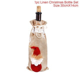 Xmas Wine Bottle Gift Bags Snowman Santa Claus Christmas Decoration Sequins Red