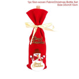 Xmas Wine Bottle Gift Bags Snowman Santa Claus Christmas Decoration Sequins Red