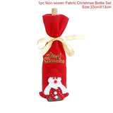 Xmas Wine Bottle Gift Bags Snowman Santa Claus Christmas Decoration Sequins Red