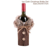 Xmas Wine Bottle Gift Bags Snowman Santa Claus Christmas Decoration Sequins Red