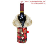 Xmas Wine Bottle Gift Bags Snowman Santa Claus Christmas Decoration Sequins Red