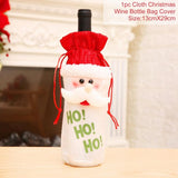Xmas Wine Bottle Gift Bags Snowman Santa Claus Christmas Decoration Sequins Red