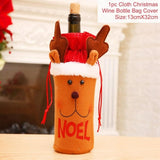 Xmas Wine Bottle Gift Bags Snowman Santa Claus Christmas Decoration Sequins Red