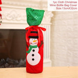 Xmas Wine Bottle Gift Bags Snowman Santa Claus Christmas Decoration Sequins Red
