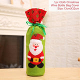Xmas Wine Bottle Gift Bags Snowman Santa Claus Christmas Decoration Sequins Red