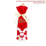 Xmas Wine Bottle Gift Bags Snowman Santa Claus Christmas Decoration Sequins Red