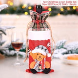 Xmas Wine Bottle Gift Bags Snowman Santa Claus Christmas Decoration Sequins Red