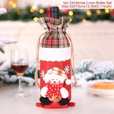 Xmas Wine Bottle Gift Bags Snowman Santa Claus Christmas Decoration Sequins Red
