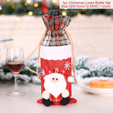 Xmas Wine Bottle Gift Bags Snowman Santa Claus Christmas Decoration Sequins Red