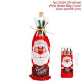 Xmas Wine Bottle Gift Bags Snowman Santa Claus Christmas Decoration Sequins Red