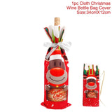 Xmas Wine Bottle Gift Bags Snowman Santa Claus Christmas Decoration Sequins Red
