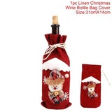 Xmas Wine Bottle Gift Bags Snowman Santa Claus Christmas Decoration Sequins Red