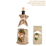 Xmas Wine Bottle Gift Bags Snowman Santa Claus Christmas Decoration Sequins Red
