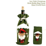 Xmas Wine Bottle Gift Bags Snowman Santa Claus Christmas Decoration Sequins Red