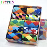 2019 Hot Sale Casual Men Socks New Socks fashion design Plaid Colorful