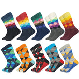 2019 Hot Sale Casual Men Socks New Socks fashion design Plaid Colorful