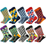 2019 Hot Sale Casual Men Socks New Socks fashion design Plaid Colorful