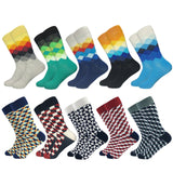 2019 Hot Sale Casual Men Socks New Socks fashion design Plaid Colorful