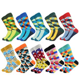 2019 Hot Sale Casual Men Socks New Socks fashion design Plaid Colorful