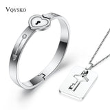 Fashion A Couple Jewelry Sets For Lovers Stainless Steel Love Heart